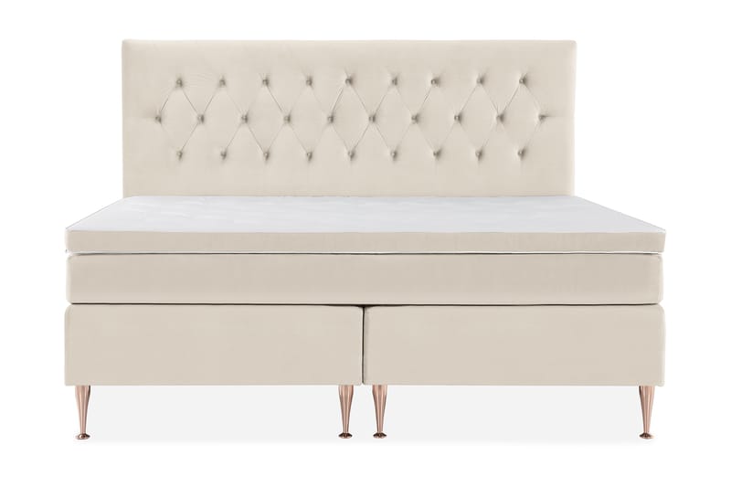 Royal Velvet Komplett Sängpaket 210x210  Beige med höga r, Beige med höga rosében