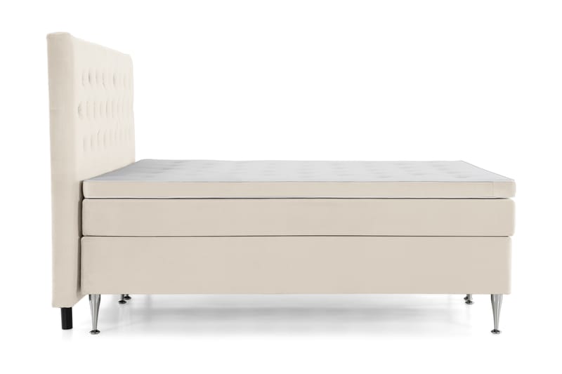 Royal Velvet Komplett Sängpaket 210x210  Beige med höga s - Beige med höga silverben - Kontinentalsäng - Familjesäng