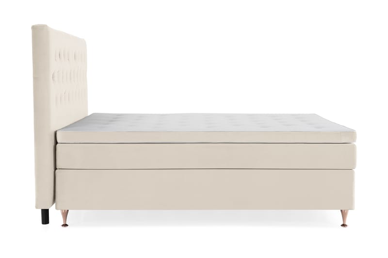 Royal Velvet Komplett Sängpaket 210x210  Beige med låga r - Beige med låga rosében - Kontinentalsäng - Familjesäng