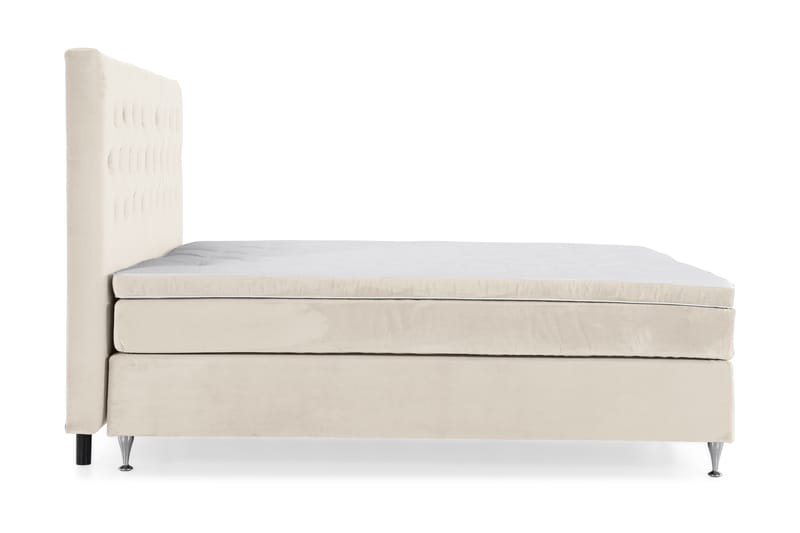 Royal Velvet Komplett Sängpaket 210x210 - Beige med låga silverben - Kontinentalsäng - Familjesäng