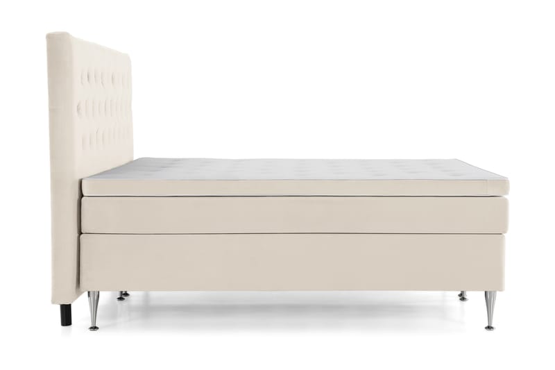 Royal Velvet Komplett Sängpaket 210x210 cm - Beige med höga silverben - Möbler - Säng - Kontinentalsäng