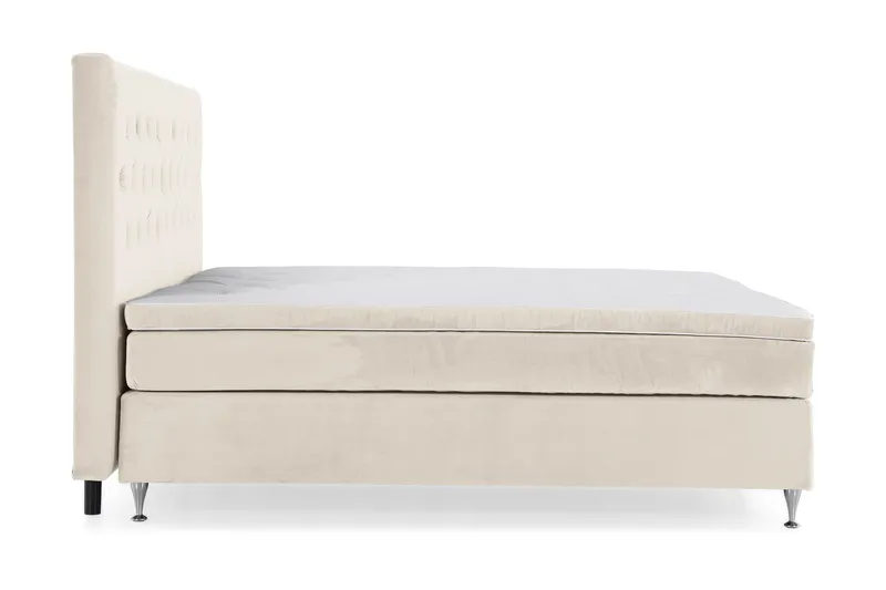 Royal Velvet Komplett Sängpaket 210x210 cm - Beige med låga silverben - Möbler - Säng - Kontinentalsäng