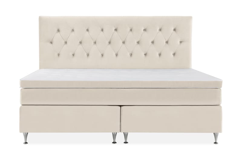 Royal Velvet Komplett Sängpaket 210x210 cm, Beige med låga silverben