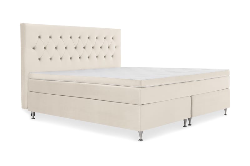 Royal Velvet Komplett Sängpaket 210x210 cm - Beige med låga silverben - Möbler - Säng - Kontinentalsäng