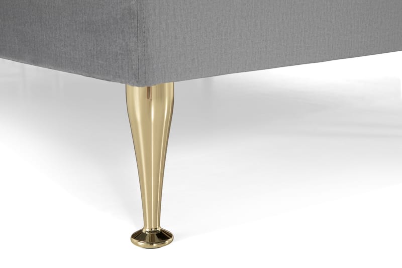 Royal Velvet Komplett Sängpaket 210x210 cm - Ljusgrå med Höga Guldben - Möbler - Säng - Komplett sängpaket