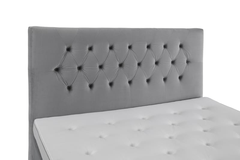 Royal Velvet Komplett Sängpaket 210x210 cm - Ljusgrå med Höga Guldben - Möbler - Säng - Komplett sängpaket