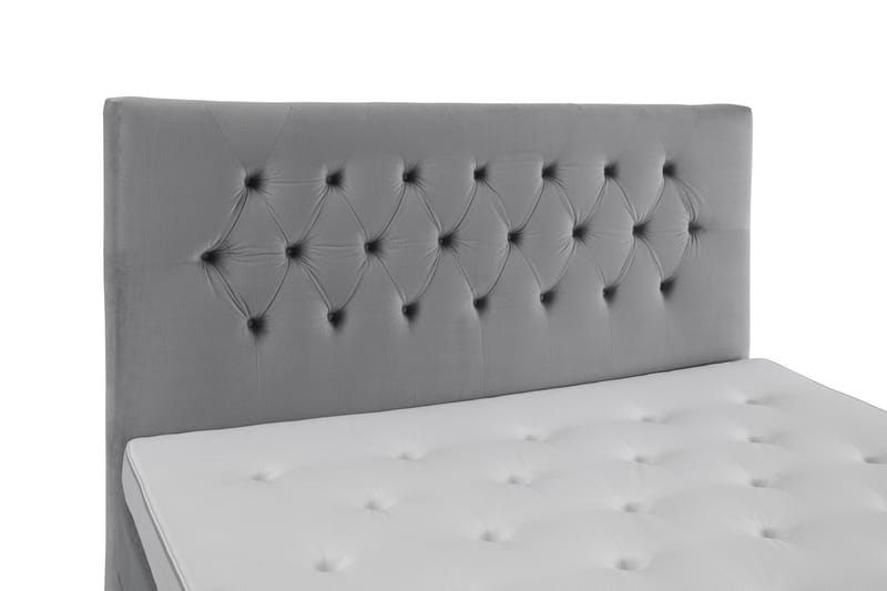 Royal Velvet Komplett Sängpaket 210x210 cm - Ljusgrå med Höga Rosében - Möbler - Säng - Kontinentalsäng