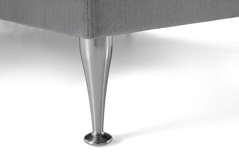 Royal Velvet Komplett Sängpaket 210x210 cm - Ljusgrå med Höga Silverben - Möbler - Säng - Komplett sängpaket