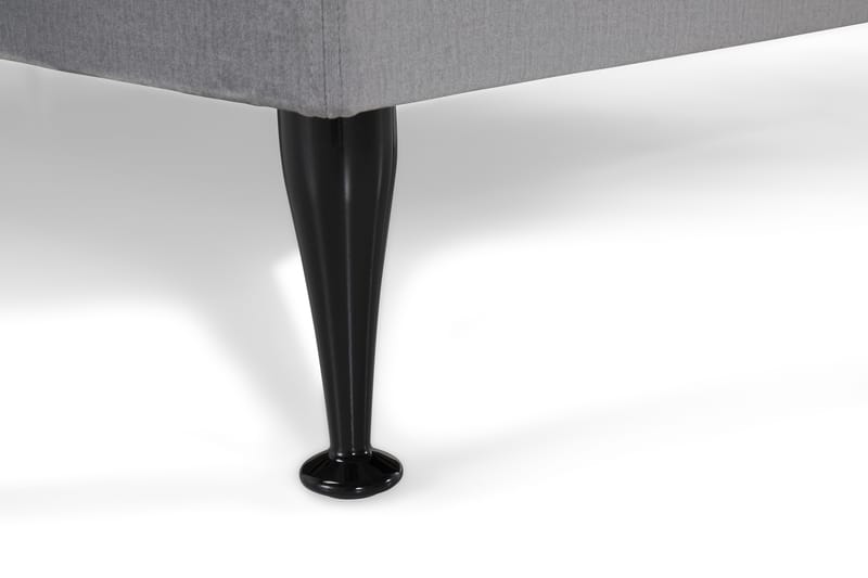 Royal Velvet Komplett Sängpaket 210x210 cm - Ljusgrå med Höga Svarta Ben - Möbler - Säng - Komplett sängpaket