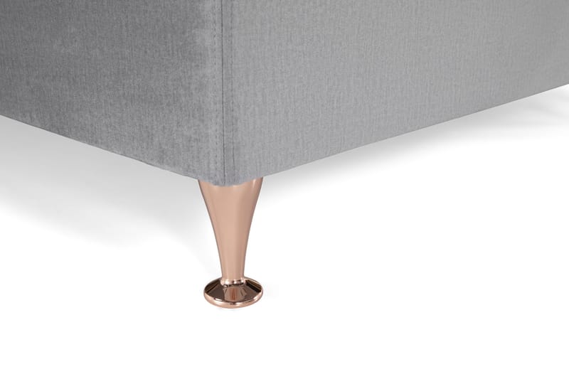 Royal Velvet Komplett Sängpaket 210x210 cm - Ljusgrå med Låga Roséguld ben - Möbler - Säng - Kontinentalsäng