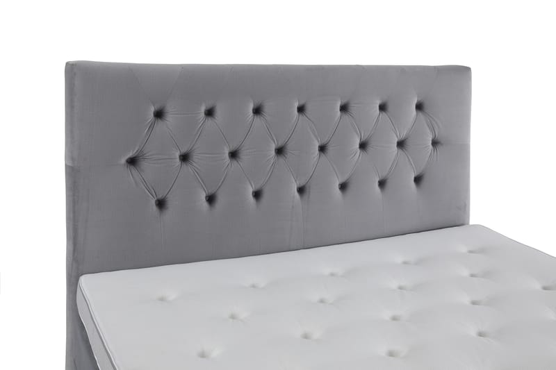 Royal Velvet Komplett Sängpaket 210x210 cm - Ljusgrå med Låga Roséguld ben - Möbler - Säng - Kontinentalsäng