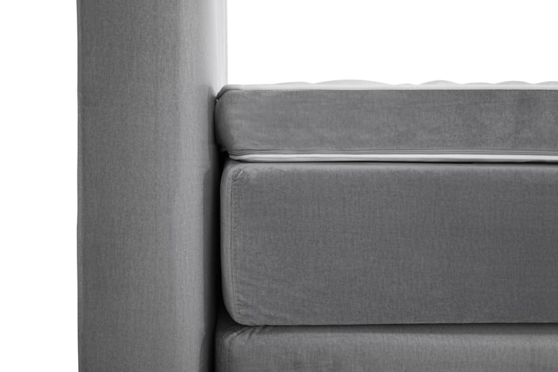 Royal Velvet Komplett Sängpaket 210x210 cm - Ljusgrå med Svarvade Ben - Möbler - Säng - Komplett sängpaket