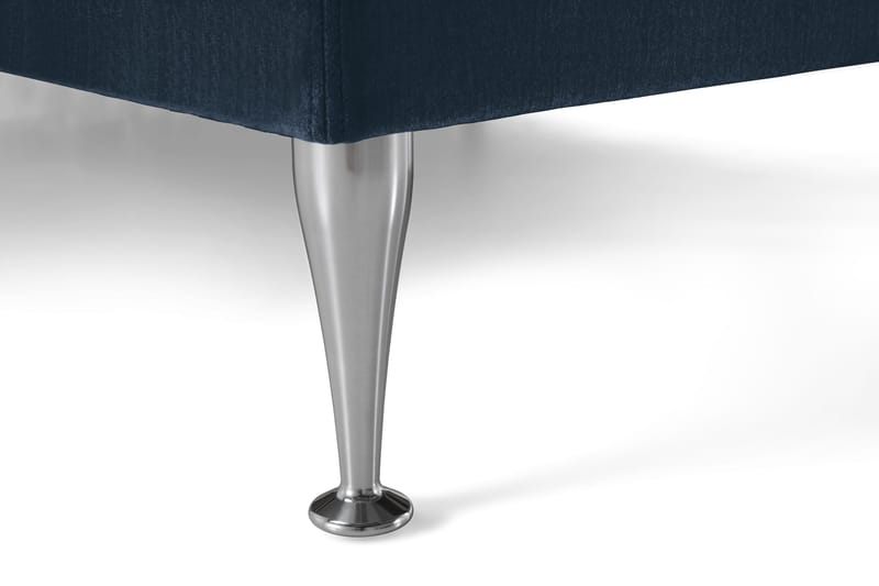 Royal Velvet Komplett Sängpaket 210x210 cm - Mörkblå med Höga Silverben - Möbler - Säng - Kontinentalsäng