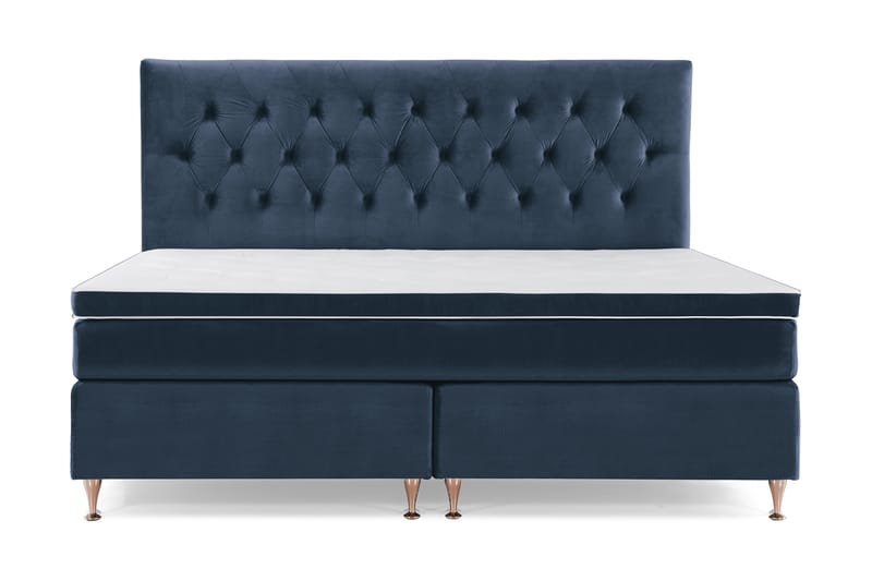 Royal Velvet Komplett Sängpaket 210x210 cm - Mörkblå med Låga Rosében - Möbler - Säng - Komplett sängpaket