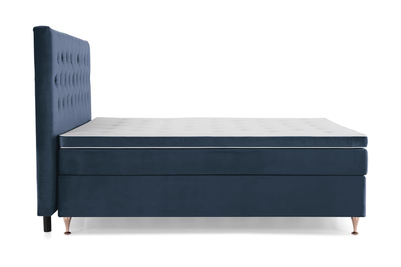 Royal Velvet Komplett Sängpaket 210x210 cm - Mörkblå med Låga Rosében - Möbler - Säng - Komplett sängpaket