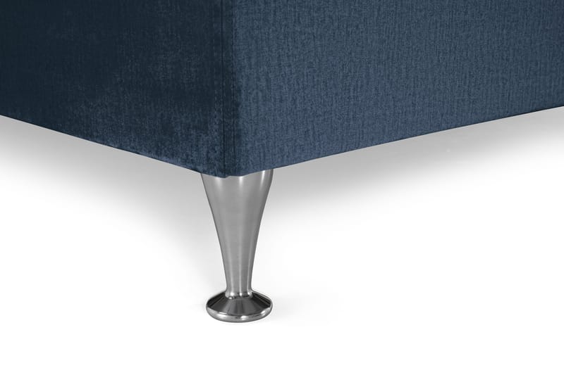 Royal Velvet Komplett Sängpaket 210x210 cm - Mörkblå med Låga Silverben - Möbler - Säng - Kontinentalsäng
