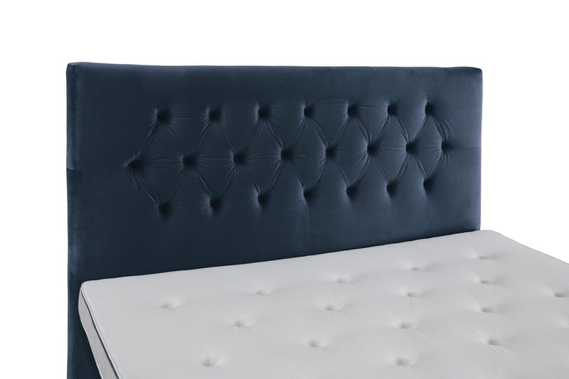 Royal Velvet Komplett Sängpaket 210x210 cm - Mörkblå med Låga Silverben - Möbler - Säng - Kontinentalsäng