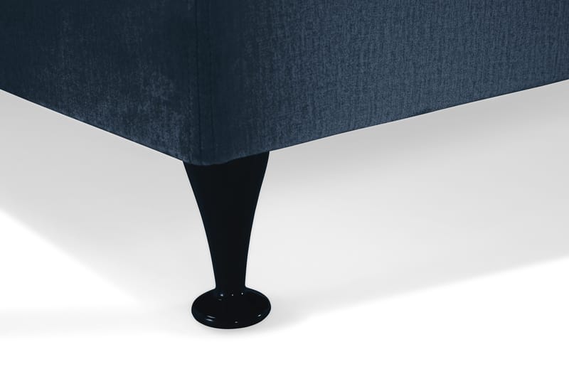 Royal Velvet Komplett Sängpaket 210x210 cm - Mörkblå med Låga Svarta Ben - Möbler - Säng - Kontinentalsäng