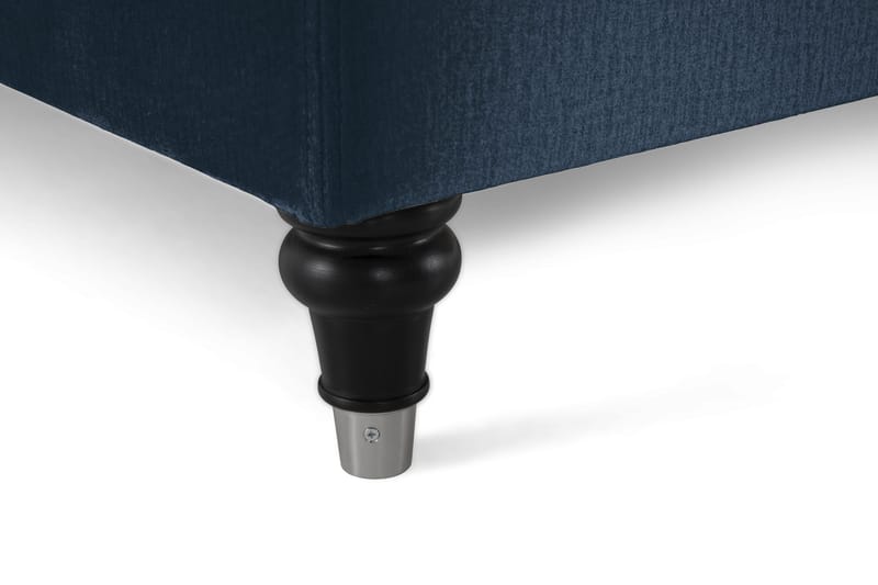 Royal Velvet Komplett Sängpaket 210x210 cm - Mörkblå med Svarvade Ben - Möbler - Säng - Kontinentalsäng