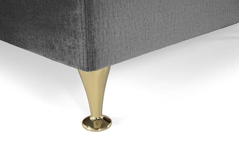 Royal Velvet Komplett Sängpaket 210x210 cm - Mörkgrå med Låga Guldben - Möbler - Säng - Kontinentalsäng