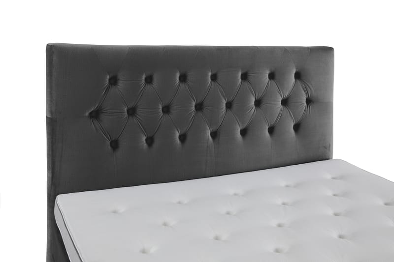 Royal Velvet Komplett Sängpaket 210x210 cm - Mörkgrå med Låga Rosében - Möbler - Säng - Kontinentalsäng