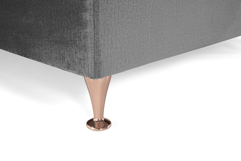 Royal Velvet Komplett Sängpaket 210x210 cm - Mörkgrå med Låga Rosében - Möbler - Säng - Kontinentalsäng