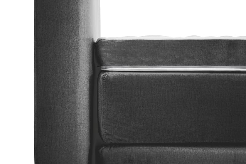 Royal Velvet Komplett Sängpaket 210x210 cm - Mörkgrå med Svarvade Ben - Möbler - Säng - Kontinentalsäng
