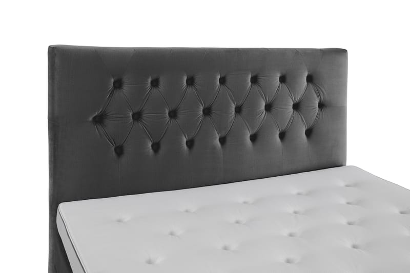 Royal Velvet Komplett Sängpaket 210x210 cm - Mörkgrå med Svarvade Ben - Möbler - Säng - Kontinentalsäng