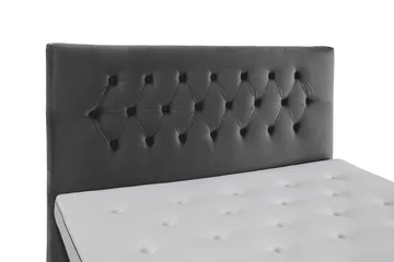 Royal Velvet Komplett Sängpaket 210x210 cm - Mörkgrå med Svarvade Ben - Möbler - Säng - Kontinentalsäng
