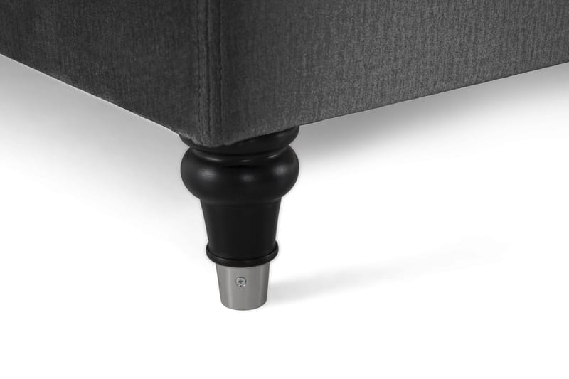 Royal Velvet Komplett Sängpaket 210x210 cm - Mörkgrå med Svarvade Ben - Möbler - Säng - Kontinentalsäng