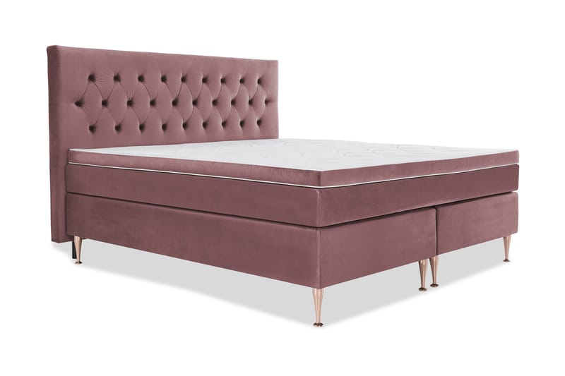 Royal Velvet Komplett Sängpaket 210x210 cm - Rosa med Höga Rosében - Möbler - Säng - Kontinentalsäng