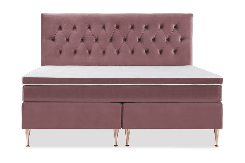 Royal Velvet Komplett Sängpaket 210x210 cm - Rosa med Höga Rosében - Möbler - Säng - Kontinentalsäng