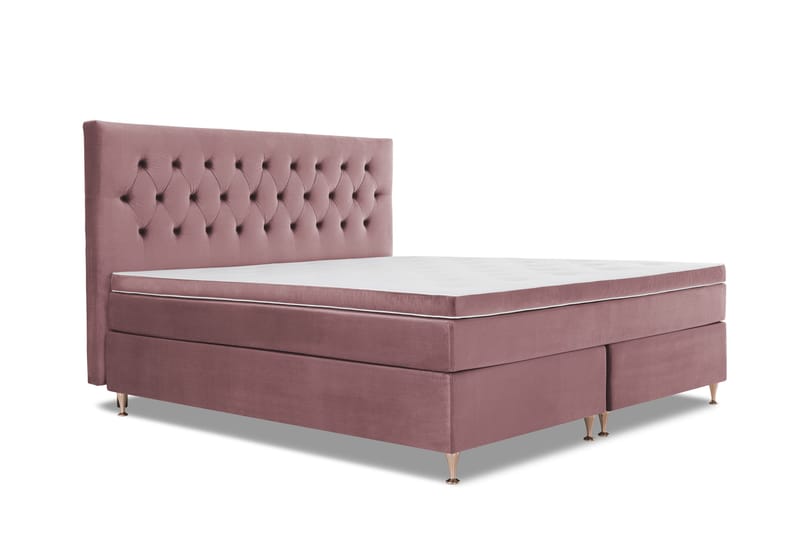 Royal Velvet Komplett Sängpaket 210x210 cm - Rosa med Låga Rosében - Möbler - Säng - Kontinentalsäng