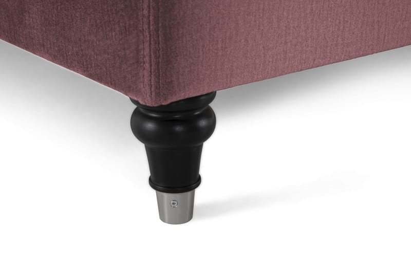 Royal Velvet Komplett Sängpaket 210x210 cm - Rosa med Svarvade ben - Möbler - Säng - Kontinentalsäng