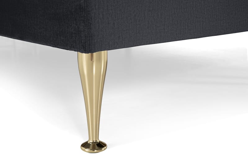 Royal Velvet Komplett Sängpaket 210x210 cm - Svart med Höga Guldben - Möbler - Säng - Kontinentalsäng