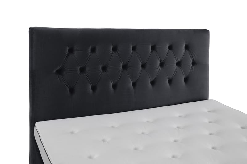 Royal Velvet Komplett Sängpaket 210x210 cm - Svart med Höga Rosében - Möbler - Säng - Kontinentalsäng