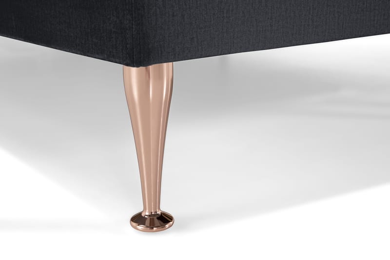 Royal Velvet Komplett Sängpaket 210x210 cm - Svart med Höga Rosében - Möbler - Säng - Kontinentalsäng