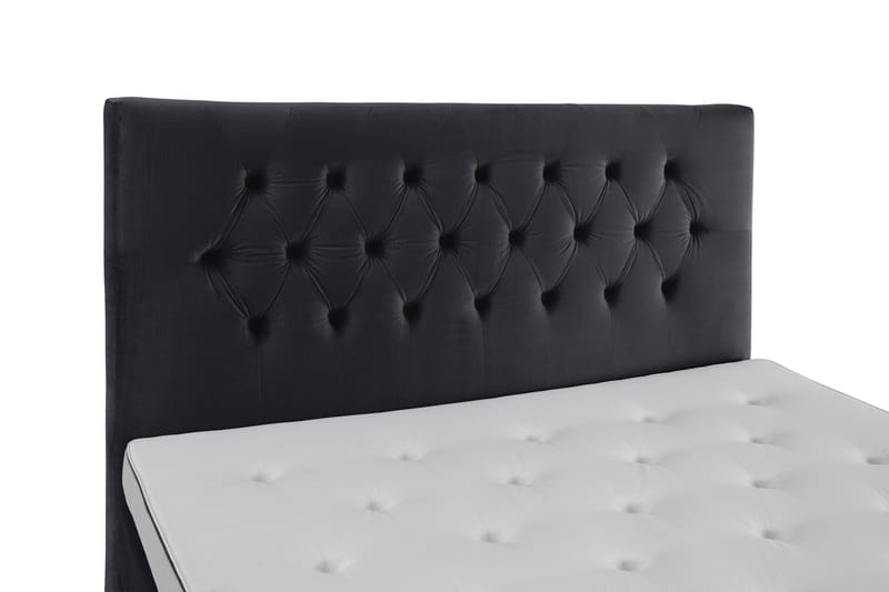 Royal Velvet Komplett Sängpaket 210x210 cm - Svart med Höga Silverben - Möbler - Säng - Kontinentalsäng