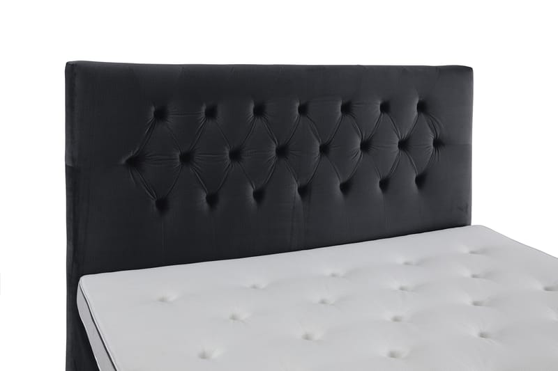 Royal Velvet Komplett Sängpaket 210x210 cm - Svart med Låga Rosében - Möbler - Säng - Kontinentalsäng