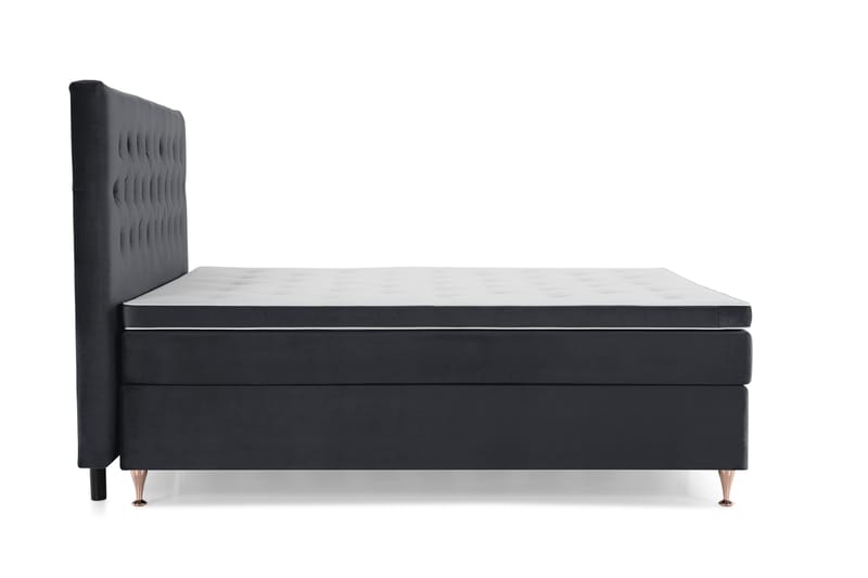 Royal Velvet Komplett Sängpaket 210x210 cm - Svart med Låga Rosében - Möbler - Säng - Kontinentalsäng