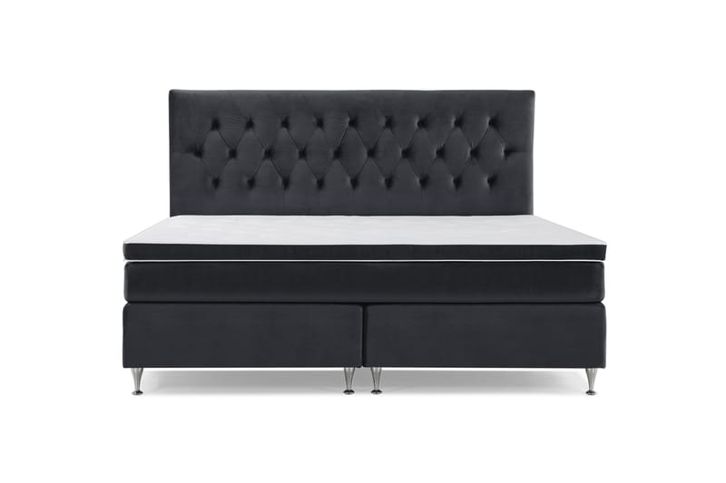 Royal Velvet Komplett Sängpaket 210x210 cm, Svart med Låga Silverben