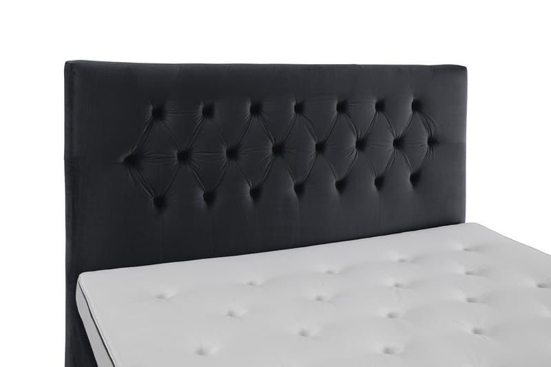 Royal Velvet Komplett Sängpaket 210x210 cm - Svart med Låga Svarvade Ben - Möbler - Säng - Kontinentalsäng