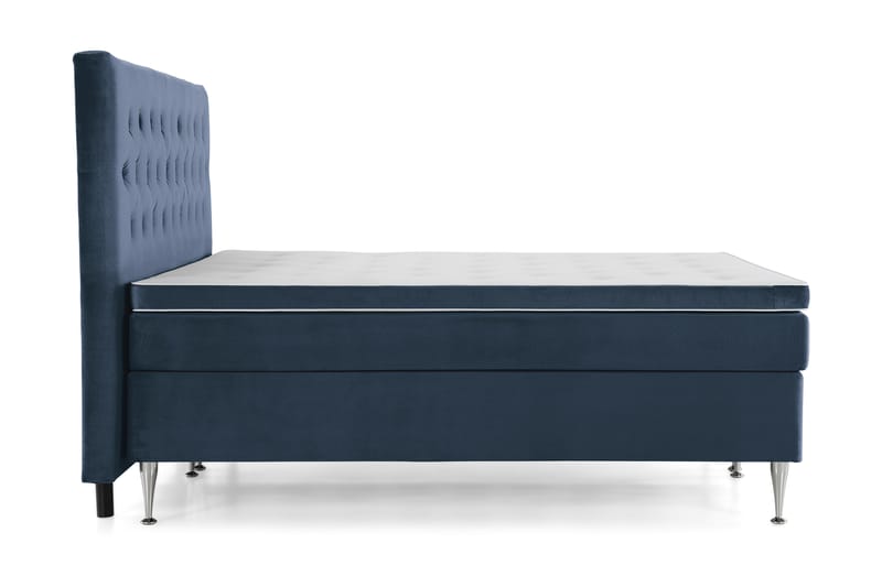Royal Velvet Komplett Sängpaket 210x210  Mörkblå med Höga - Mörkblå med Höga Silverben - Kontinentalsäng - Dubbelsäng - Familjesäng