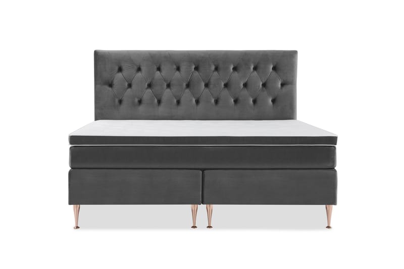 Royal Velvet Komplett Sängpaket 210x210  Mörkgrå med Rosé - Mörkgrå med Rosében - Möbler - Säng - Kontinentalsäng