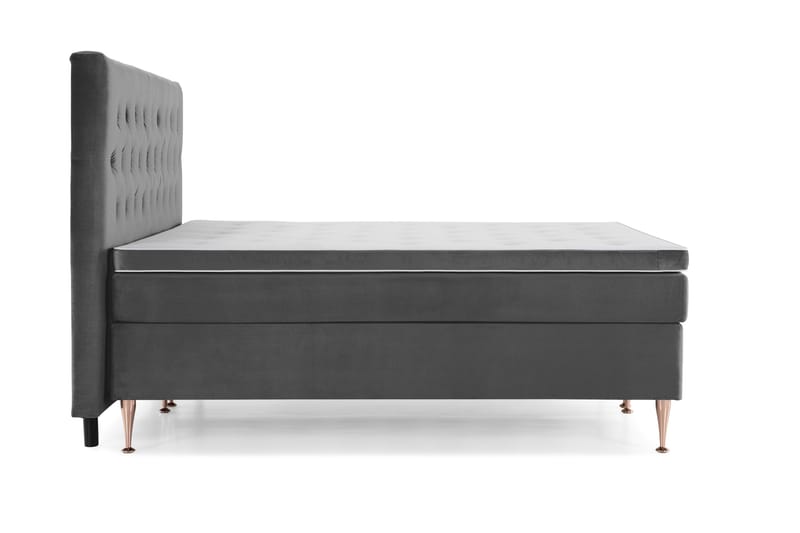 Royal Velvet Komplett Sängpaket 210x210  Mörkgrå med Rosé - Mörkgrå med Rosében - Möbler - Säng - Kontinentalsäng