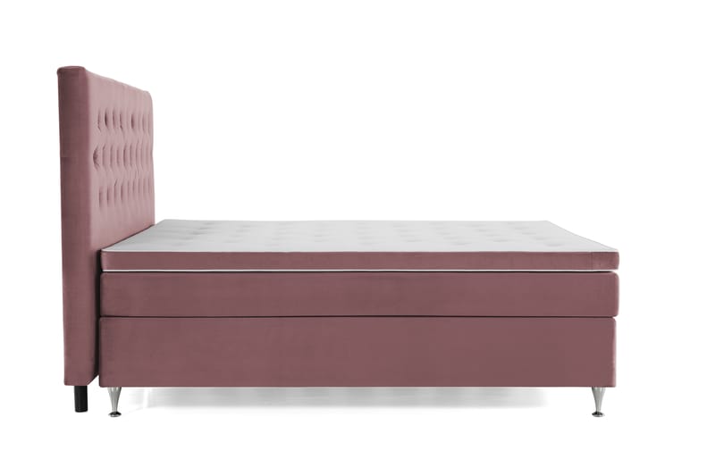 Royal Velvet Komplett Sängpaket 210x210  Rosa med Låga Si - Rosa med Låga Silverben - Kontinentalsäng - Dubbelsäng - Familjesäng