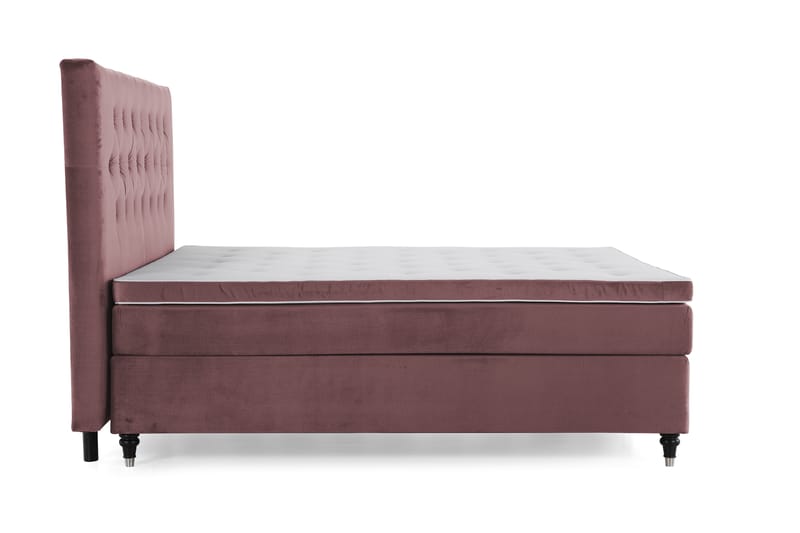 Royal Velvet Komplett Sängpaket 210x210  Rosa med Svarvad - Rosa med Svarvade ben - Kontinentalsäng - Dubbelsäng - Familjesäng