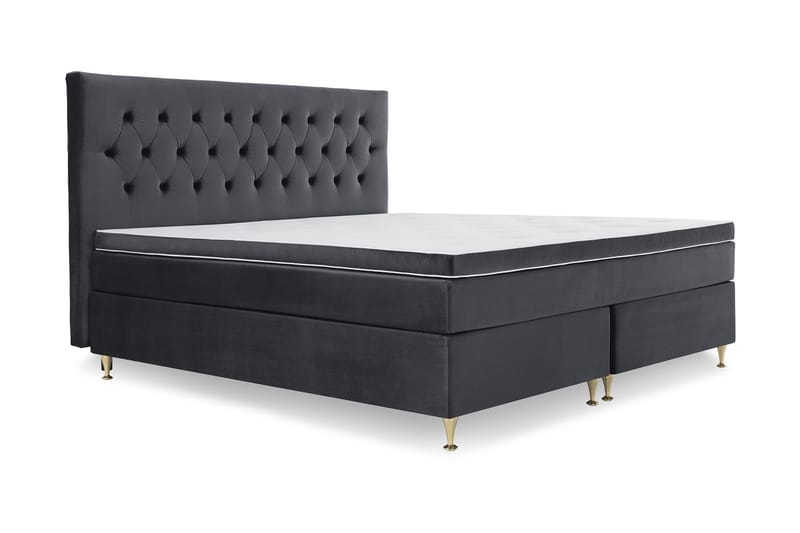 Royal Velvet Komplett Sängpaket 210x210  Svart med Låga G - Svart med Låga Guldben - Möbler - Säng - Kontinentalsäng