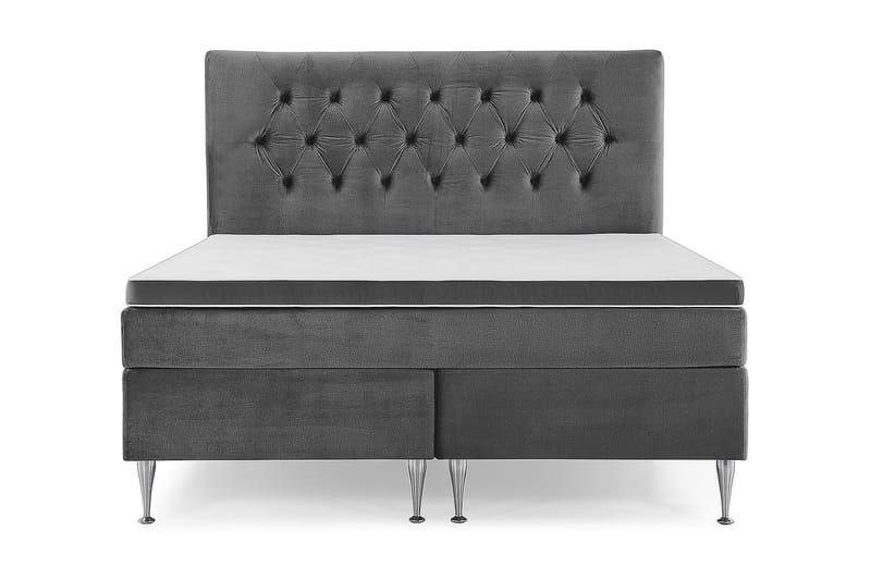 Royal Velvet Komplett Sängpaket Kontinentalsäng 180x200 cm - Mörkgrå / Sammet - Möbler - Säng - Kontinentalsäng