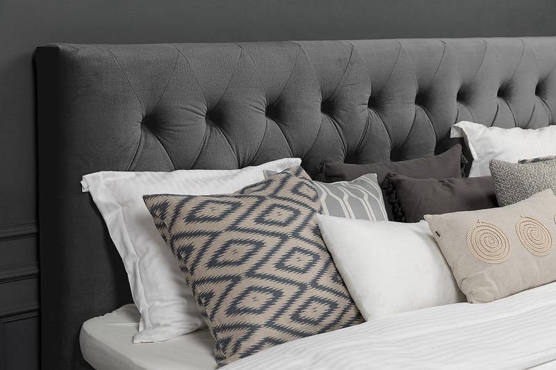 Royal Velvet Komplett Sängpaket Kontinentalsäng 180x200 cm - Mörkgrå / Sammet - Möbler - Säng - Kontinentalsäng